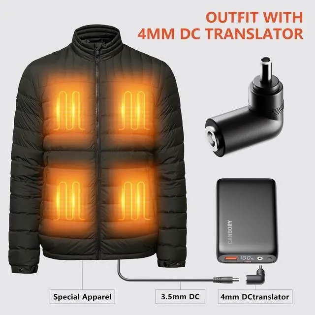 Alt view image 2 of 5 - 7.4v 16000mah Heated Vest Battery Pack for Wide Range of Heated Clothing, 7.4V/5V Rechargeable Power Bank USB/Type-C/DC Output for Heated Vest Jacket with LED Display
