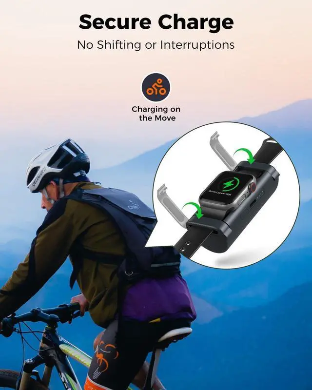 Alt view image 2 of 7 - NEWQ Outdoor Power Bank for Apple Watch: Small Portable Magnetic Wireless Charger & Rechargeable 1800mAh Battery Powerbank for Charging iWatch When Camping & Traveling