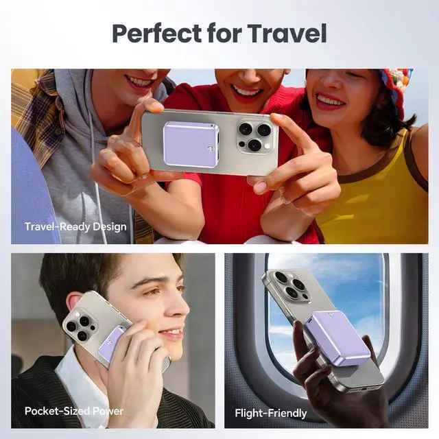 Alt view image 7 of 7 - Portable Charger 10000mAh,3-in-1 Magnetic Power Bank,22.5W Fast Charging USB-C Battery Pack for iPhone 16/15/14/13/12,Apple Watch Series,Airpods