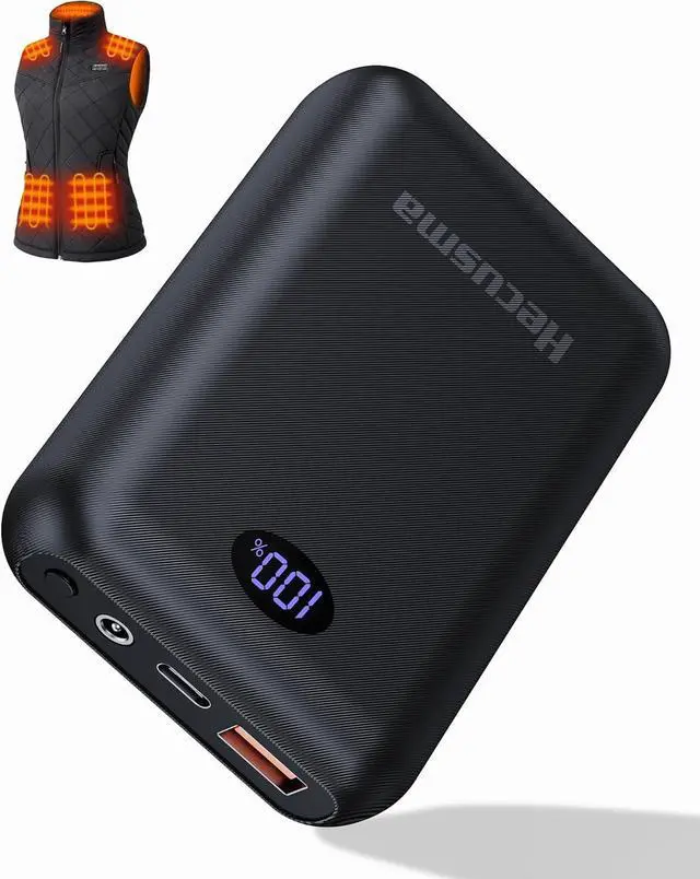 Main image of Heated Vest Battery Pack 16000mAh 7.4V, Battery Pack for Heated Vest Compatible with ORORO and Venustas, Rechargeable Power Bank for Heated Vest, Heated Jacket with DC/USB/Type-C Output LED Display