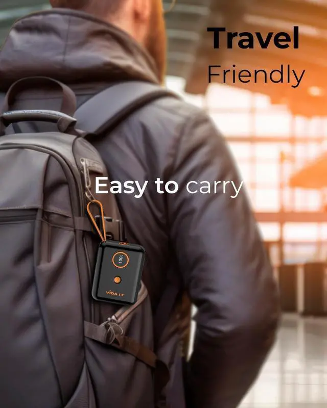 Alt view image 4 of 7 - 5V 2A Power Bank for Heated Jacket, Heated Vest Battery Pack 10000mAh Portable USB Charger, Power Pack for Heated Stadium Seat Chair, Mobile Phone Charger for iPhone Android with Built-In Cable Fast