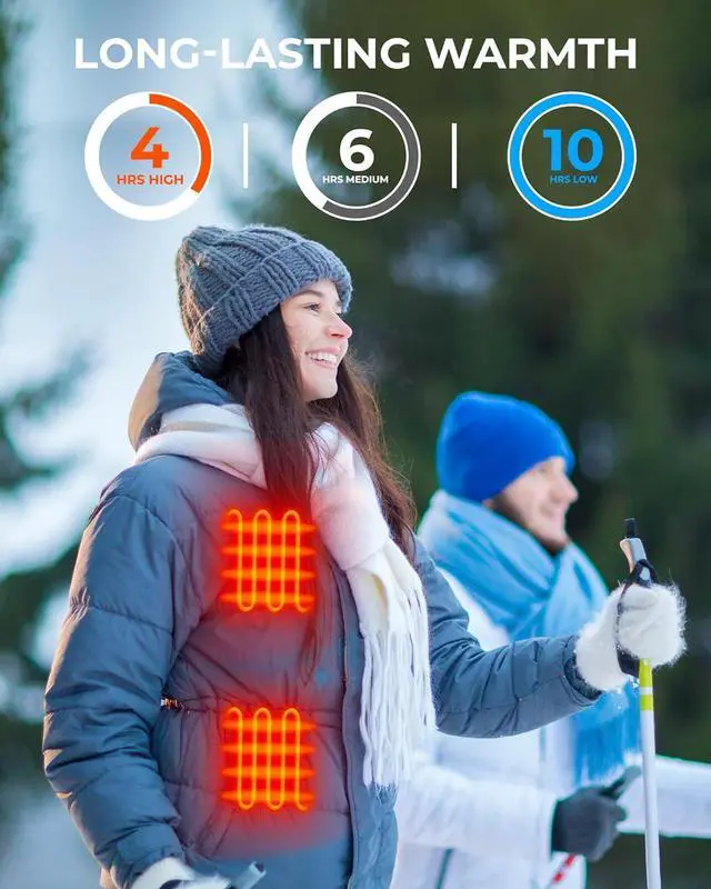 Alt view image 4 of 7 - Heated Vest Battery Pack, Rechargeable Power Bank with LED Display, Type-C Input, and Dual USB-A Output for Heated Apparel, Vest, Seat, Blanket and Jacket up to 10H