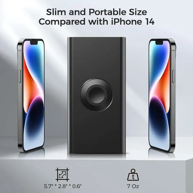 Alt view image 6 of 7 - Portable Charger with Built in Cable for iPhone 14/13/12/11/XS Pro/Max, 10000mAh Fast Charging Power Bank Battery Pack Powerbank Compatible with iPhone,Apple Watch,Samsung and Other Phones -Black