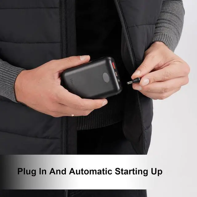 Alt view image 6 of 6 - 12V 18400mAh Heated Jacket Battery Pack, Battery Pack for Heated Jacket, Rechargeable Power Bank for Heated Jacket, Heated Pants with DC/USB/Type-C Output LED Display
