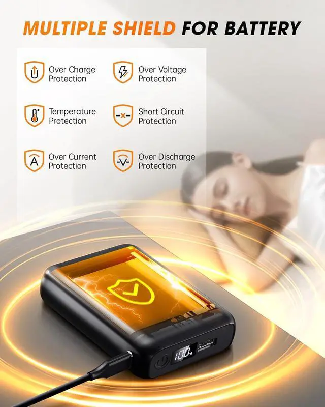 Alt view image 5 of 7 - 7.4V 18400mAh Heated Vest Battery Pack Compatible with ORORO and Venustas, Battery Pack for Heated Vests, Jackets, Pants, and Hoodies, Rechargeable Power Bank with LED -Not for 5V USB Heated Devices