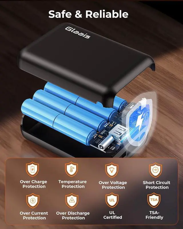 Alt view image 6 of 6 - 18400mAh Heated Vest Battery Pack Compatible with ORORO and Venustas, 7.4V Battery Pack for Heated Vest with LED Display, Rechargeable Power Bank for Heated Vest, Jackets with DC/USB/Type-C Output