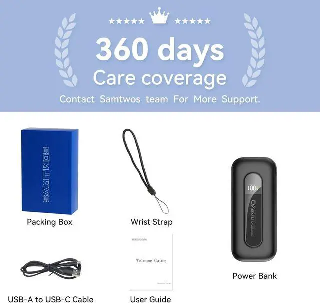Alt view image 7 of 7 - SAMTWOS Portable Charger 10000mAh,PD 30W Fast Charging Power Bank Built-in 1.9ft Retractable USB-C Cable for Travel,2 Output Battery Pack for iPhone 16/15 Series, Galaxy, iPad, and More (Black)
