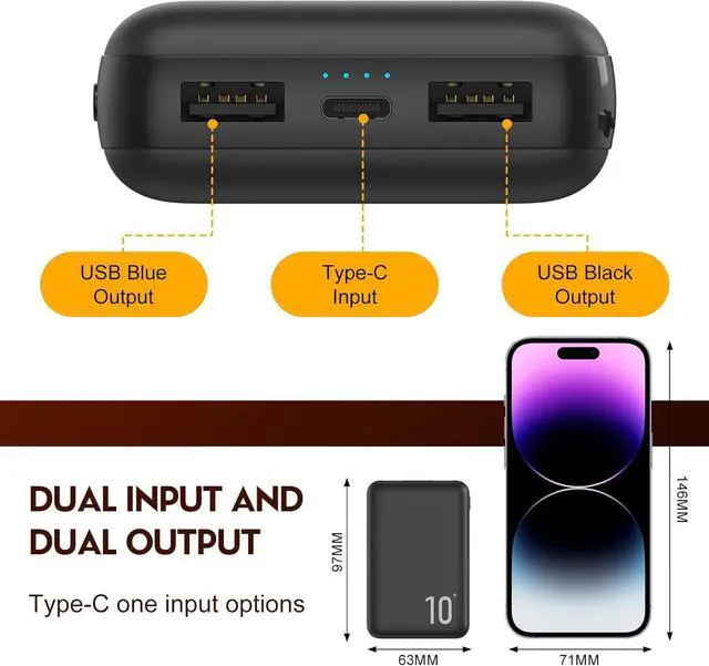 Alt view image 6 of 7 - 5V 2A Heated Vest Battery Pack for Heated Jacket 10000mAh Power Bank for Heated Clothing