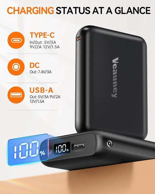 Alt view image 6 of 6 - 18400mAh Heated Vest Battery Pack Compatible with ORORO and Venustas, 7.4V Battery Pack for Heated Vest, with LED Display Portable Power Bank for Heated Vest, Jacket, Pant(No for 5V Heated Device)