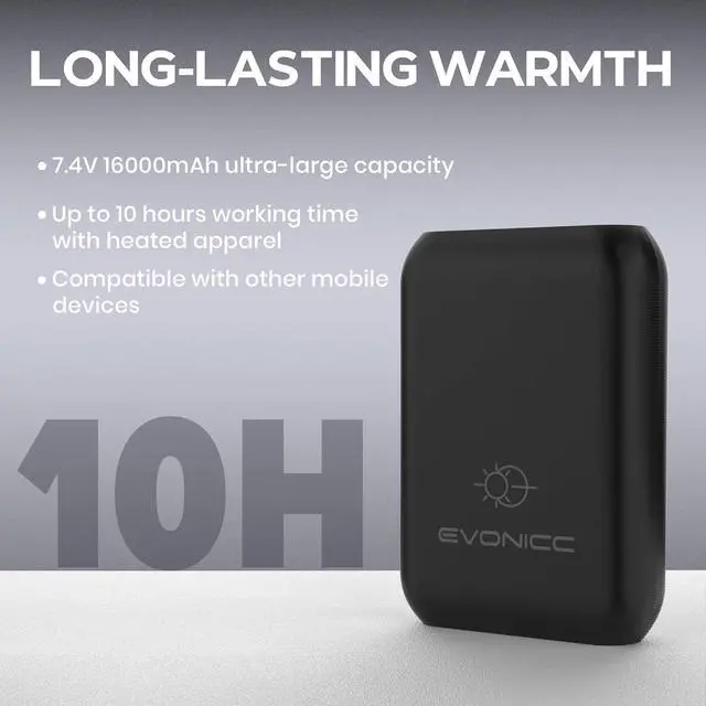 Alt view image 5 of 7 - 7.4V 16000mAh Battery Pack for Heated Vest with DC/USB-A/USB-C Ports, Portable Rechargeable Power Bank with LED Display, Heated Vest Battery Pack for ORORO Venustas Heated Vest, Jacket, Pants