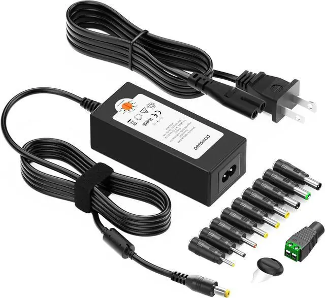 Main image of POWSEED Universal AC Adapter 45W 5V 6V 7.5V 9V 12V 13.5V 15V DC Power Supply 1A 2A 3A for Household Electronics Routers CCTV IP Cameras Speaker LED Strips, 5FT Charger Cord