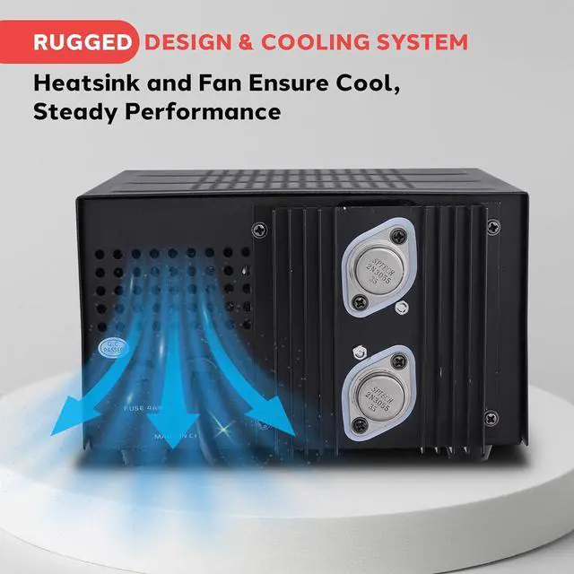 Alt view image 4 of 7 - Pyramid Universal Compact Bench Power Supply - 10 Amp Linear Regulated Home Lab Benchtop AC-to-DC Converter w/ 13.8 Volt DC 115V AC 250W Input, Screw Type Terminal, 12V Car Cigarette Lighter-PS15K.5