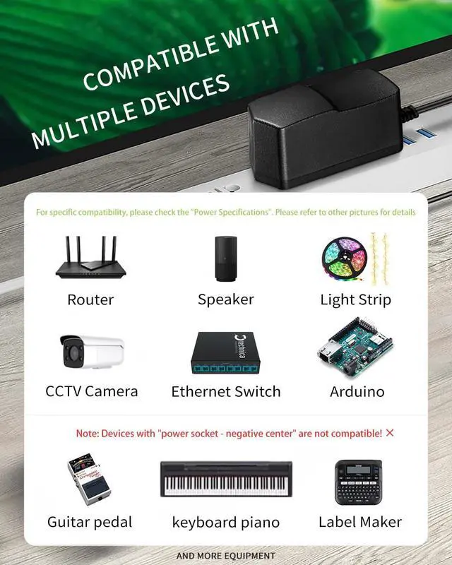 Alt view image 5 of 7 - 9V 2A AC Adapter Power Supply Charger [9 Volts 2 Amps Regulated Switching Power] with 11 Interchangeable DC Plug for 300mA 400mA 500mA 600mA 700mA 800mA 900mA 1000mA 1500mA 2000mA Equipment