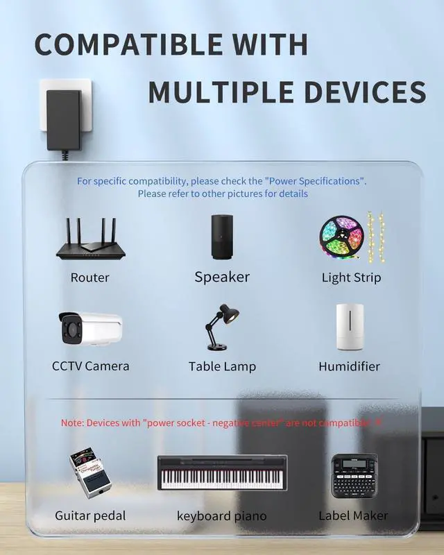 Alt view image 4 of 6 - 12V 3A AC Adapter Power Supply Charger [12 Volts 3 Amps Regulated Switching Power] with 11 Interchangeable DC Plug for 500mA 600mA 700mA 800mA 900mA 1000mA 1500mA 2000mA 2500mA 3000mA Equipment
