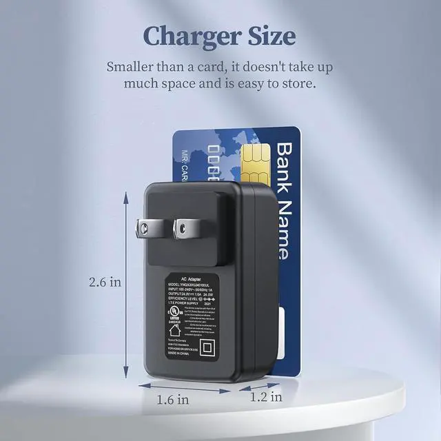 Alt view image 6 of 7 - 24V 1A Power Supply 24 Volt Charger 1000mA 24W Max Regulated Switching AC to DC Cord Adapter with 10 Replacement Connector 100V - 240V Input Adaptor US Wall Plug