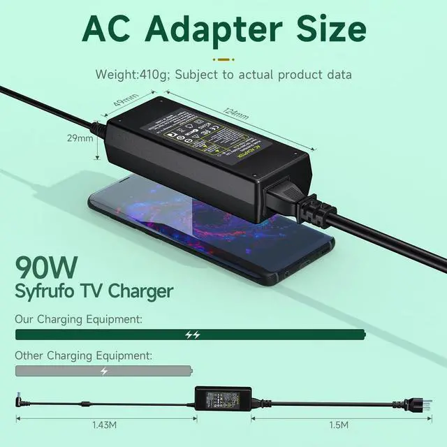 Alt view image 4 of 5 - 19.5V Power Cord Compatible with Sony Bravia TV KDL-32 KDL-40 KDL-42 KDL-48 : KDL-32W600D, KDL-40R510C, KDL-40W600B, KDL-48W600B, KDL-48R510C, KDL-48W580B, KDL-48W650D KDL-42W700B Power Supply