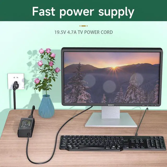 Alt view image 5 of 5 - 19.5V Power Cord Compatible with Sony Bravia TV KDL-32 KDL-40 KDL-42 KDL-48 : KDL-32W600D, KDL-40R510C, KDL-40W600B, KDL-48W600B, KDL-48R510C, KDL-48W580B, KDL-48W650D KDL-42W700B Power Supply