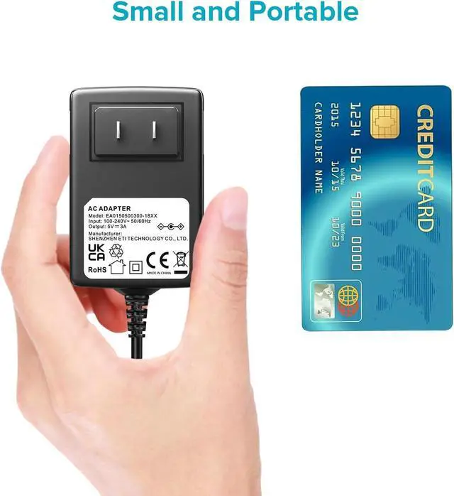 Alt view image 7 of 7 - POWSEED 15W 5V 3A 2A 1A Power Supply Adapter USB C Wall Charger Cord for Android Tablets Phone Webcam Digital Cameras Routers Toys Recorder Bluetooth Speaker TV Box GPS, 8 Tips Mini USB Micro USB