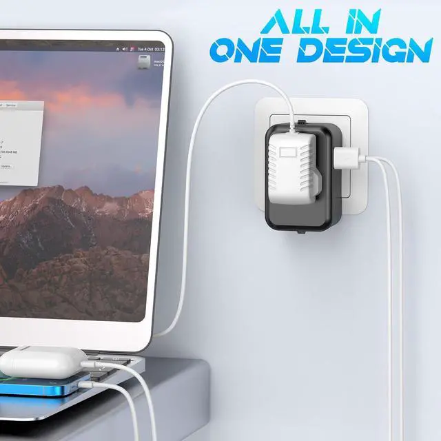 Alt view image 5 of 6 - Universal Travel Adapter with (Type C+USB) 2 USB Ports & AC Outlet, International Plug Adapter Converter, Type C/A/G/I All in One Wall Charger Worldwide Travel Adaptor for US to EU UK AUS Asia