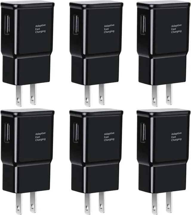 Main image of 6-Pack Type C Charger Fast Charging Block, Android Phone Rapid USB Wall Charger Compatible with Samsung Galaxy S21/S20/S10/S10e/S10 Plus/S9/S9 Plus/S8/S8 Plus/S7/S6/Note 10/Note 9/Note 8,LG,HTC(Black)