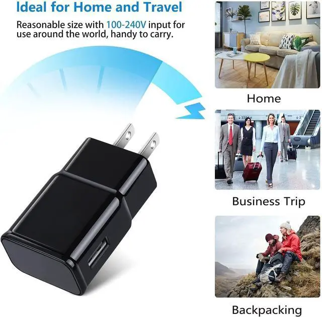 Alt view image 4 of 7 - 6-Pack Type C Charger Fast Charging Block, Android Phone Rapid USB Wall Charger Compatible with Samsung Galaxy S21/S20/S10/S10e/S10 Plus/S9/S9 Plus/S8/S8 Plus/S7/S6/Note 10/Note 9/Note 8,LG,HTC(Black)