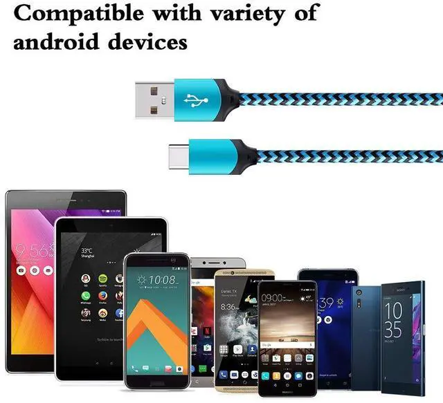 Alt view image 6 of 7 - USB Type C Charger Cable Fast Charging Cord for Google Pixel 9a, 9, 9 Pro XL Fold, 8, 7, 6, 5, 4, 3a, 3 2 XL, Pixel C, (Blue/Green/Purple, 6 feet, 3 Pack)