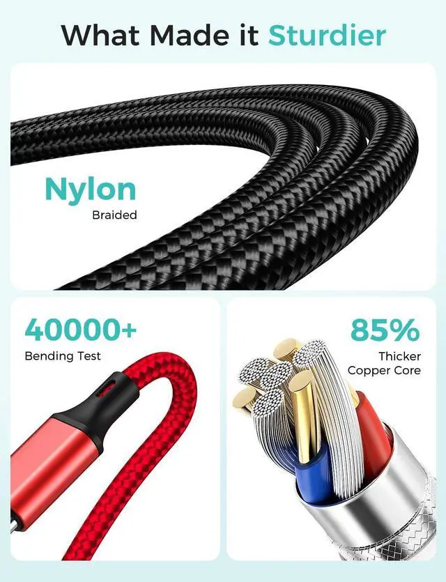 Alt view image 6 of 7 - Upgraded Travel Essentials for Apple Watch Charger 4 in 1 Multi Charging Cable iWatch Charger Camping Essentials USB C/L/Micro Compatible with iWatch Series 10-1/SE/iPhone 16 15/Galaxy Android-4FT