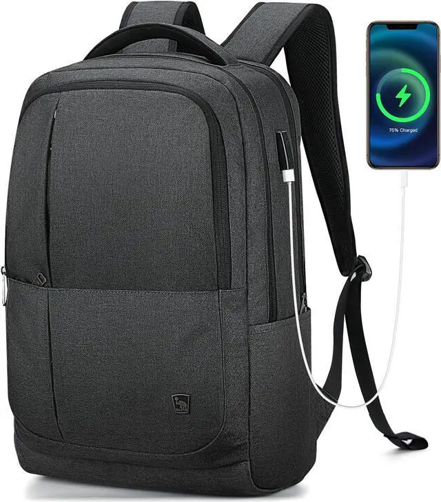 Main image of OIWAS Laptop Backpack 17 Inch For Men Business Backpack - Women Travel Daypack - Lightweight Large Backpack (Black)