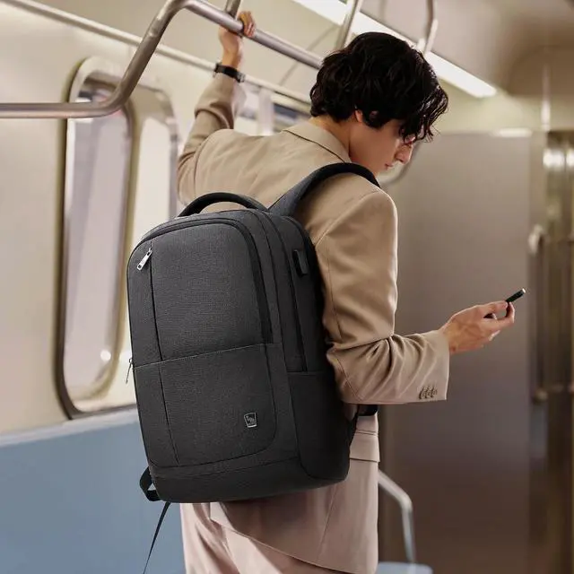 Alt view image 2 of 6 - OIWAS Laptop Backpack 17 Inch For Men Business Backpack - Women Travel Daypack - Lightweight Large Backpack (Black)