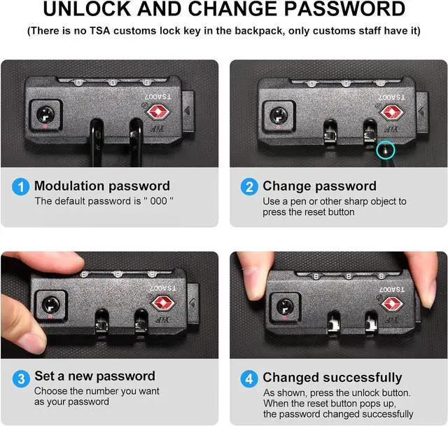 Alt view image 6 of 7 - FENRUIEN Anti Theft Laptop Backpack for Men, Expandable Water Resistant Hardshell Backpack with USB Port, Black Business Travel Computer Bag 15.6 Inch