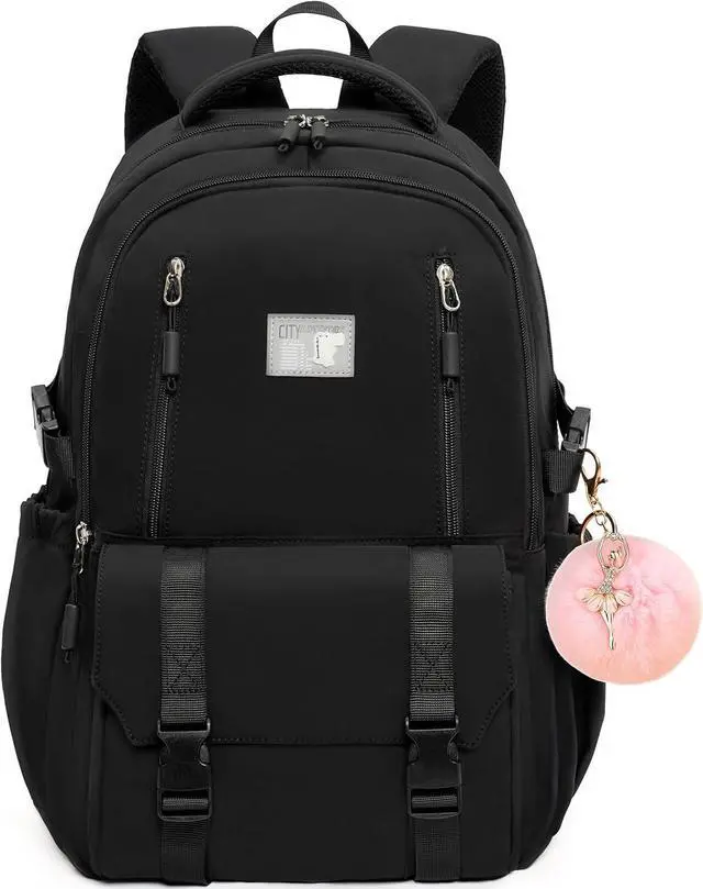 Main image of Caoroky knight Travel Laptop Backpack for Women Girls Elementary High School Bag College Backpacks Waterproof Daypack Large Bookbags Purse for Teens Students Computer Bags 15.6 Inch-Black