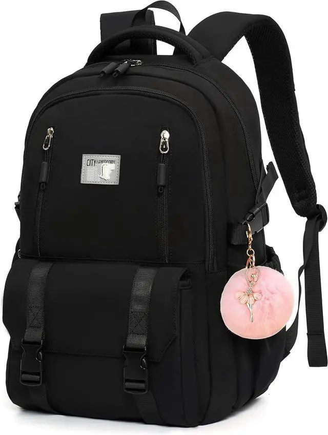 Alt view image 2 of 7 - Caoroky knight Travel Laptop Backpack for Women Girls Elementary High School Bag College Backpacks Waterproof Daypack Large Bookbags Purse for Teens Students Computer Bags 15.6 Inch-Black