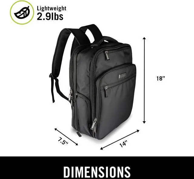 Alt view image 2 of 7 - Kenneth Cole Reaction Brooklyn Commuter 16", Black Polyester, Polyester Backpack