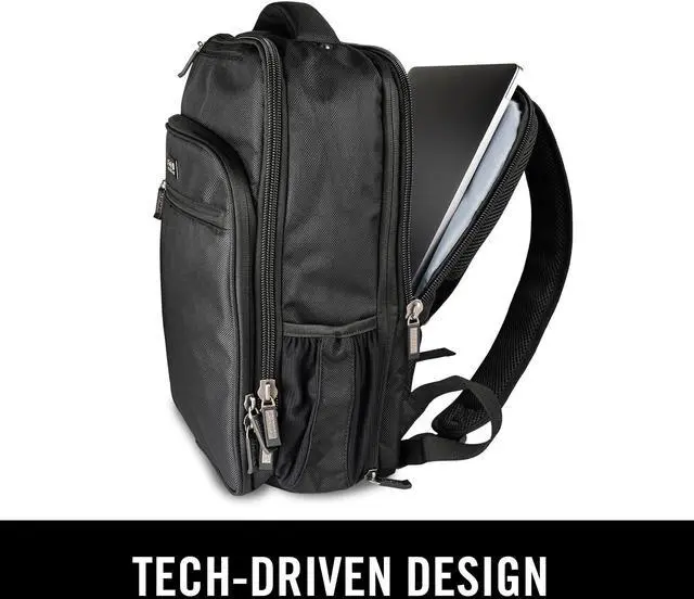 Alt view image 3 of 7 - Kenneth Cole Reaction Brooklyn Commuter 16", Black Polyester, Polyester Backpack