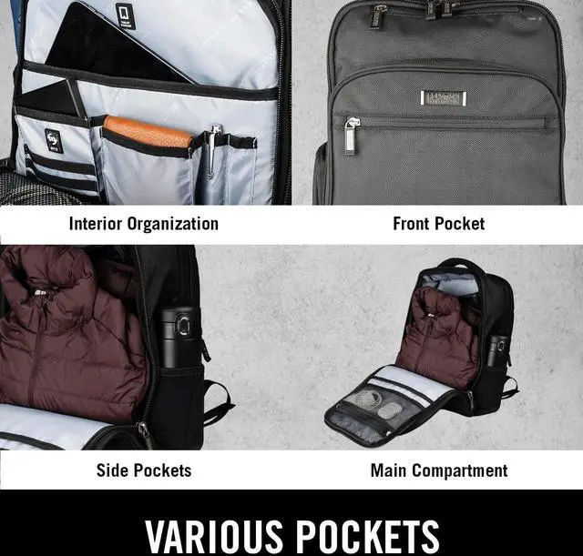 Alt view image 4 of 7 - Kenneth Cole Reaction Brooklyn Commuter 16", Black Polyester, Polyester Backpack