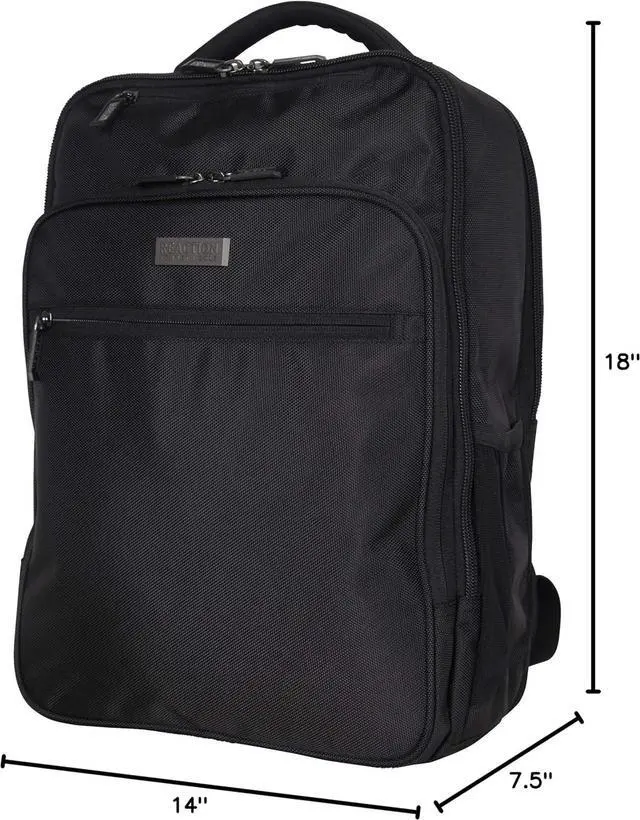 Alt view image 7 of 7 - Kenneth Cole Reaction Brooklyn Commuter 16", Black Polyester, Polyester Backpack