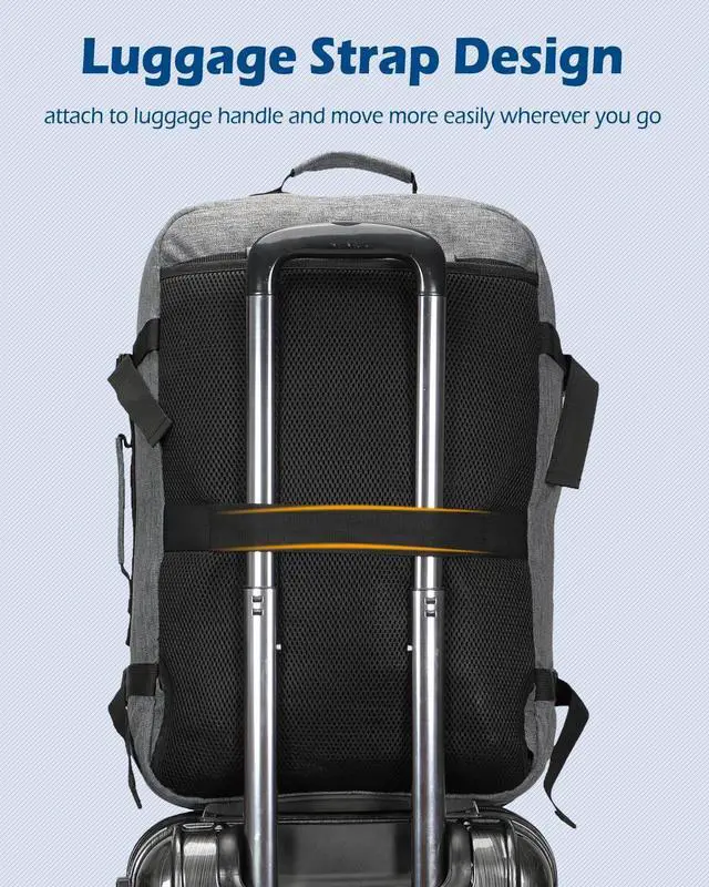 Alt view image 2 of 7 - Hynes Eagle Carry on Backpack 38L Large Travel Backpack for Women Flight Approved Weekender Bag Laptop Backpack Men 15 inches Black Grey 2023