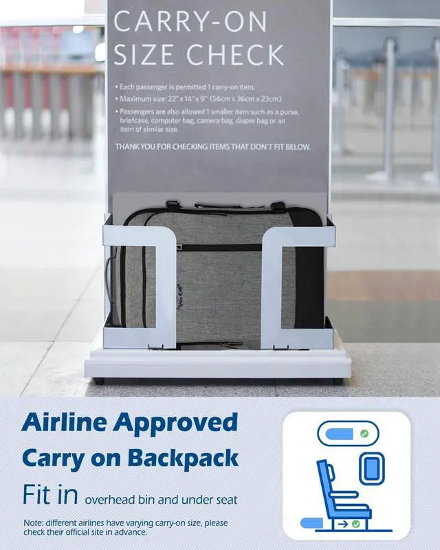 Alt view image 6 of 7 - Hynes Eagle Carry on Backpack 38L Large Travel Backpack for Women Flight Approved Weekender Bag Laptop Backpack Men 15 inches Black Grey 2023