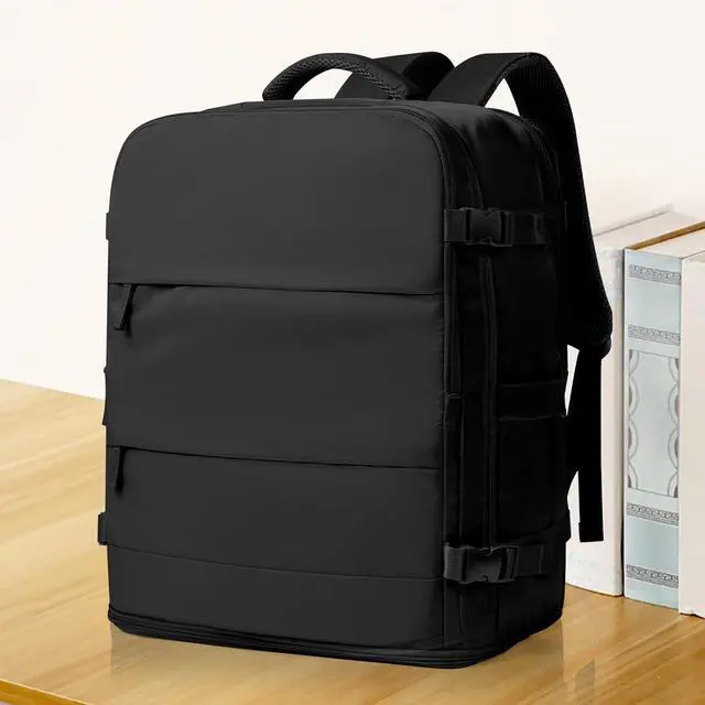 Alt view image 2 of 7 - coowoz Large Travel Backpack Carry On for Women Man Black Waterproof Gym Backpacks with Laptop Compartment Mochila de Viaje Teacher Personal Item Backpack Rucksack Airplane Accessories Must Haves