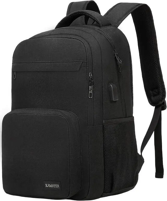 Main image of School Backpack for Teen Boys & College Students - 15.6 Inch Large Capacity Laptop Bookbag with Sturdy Water Resistant Anti-Theft | Multiple Compartments Backpack, Black