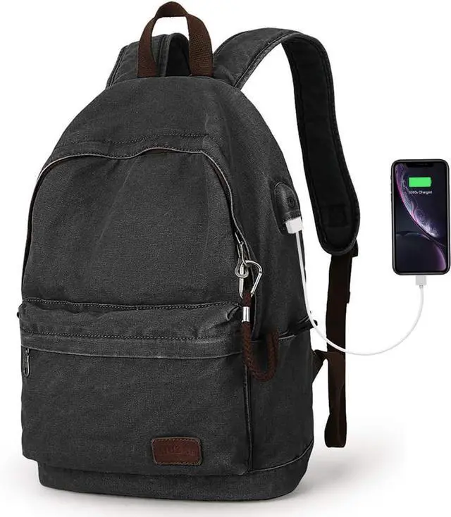 Main image of Canvas Backpack Lightweight Travel Daypack For Students and Adults Rucksack Laptop Backpack One_Size