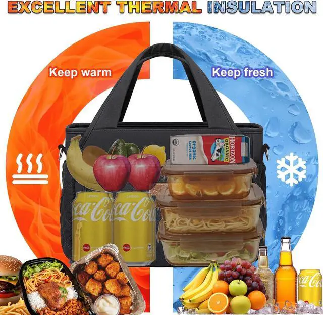 Alt view image 3 of 7 - Artelaris Insulated Lunch Bag for Women,Leak-Proof Cooler Lunch Box, Cooling Tote for Adult,with 7 Pockets,Adjustable Strap(15 Liters)