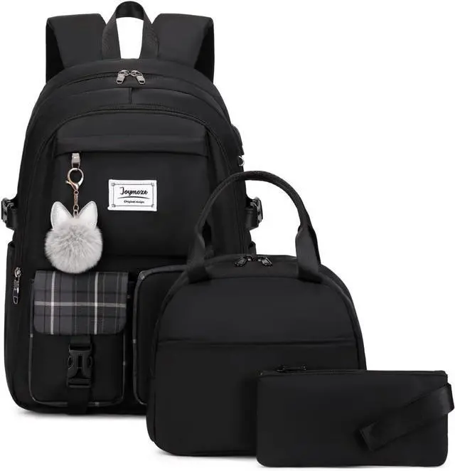 Main image of Women Fashion Travel Backpack Set Roomy Laptop Rucksack Set Casual Daypack for Girl Black