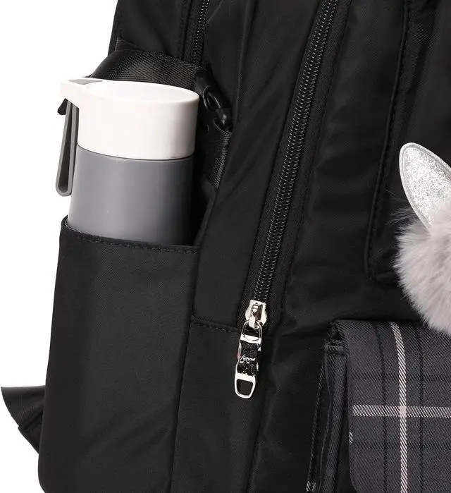 Alt view image 7 of 7 - Women Fashion Travel Backpack Set Roomy Laptop Rucksack Set Casual Daypack for Girl Black