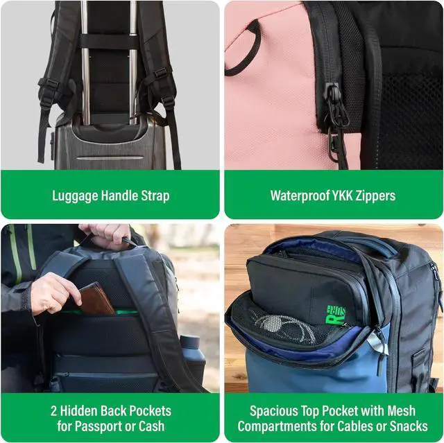 Alt view image 6 of 7 - COR Surf Travel Backpack Laptop Backpack 28L Black