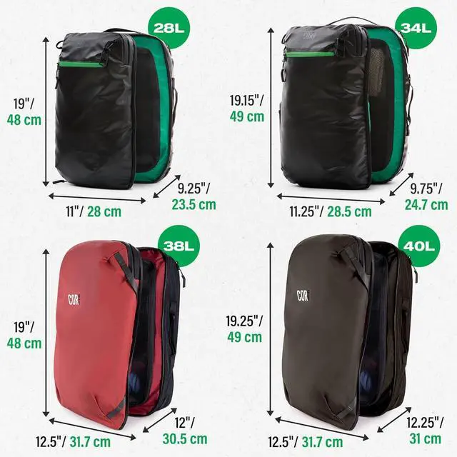 Alt view image 7 of 7 - COR Surf Travel Backpack Laptop Backpack 28L Black