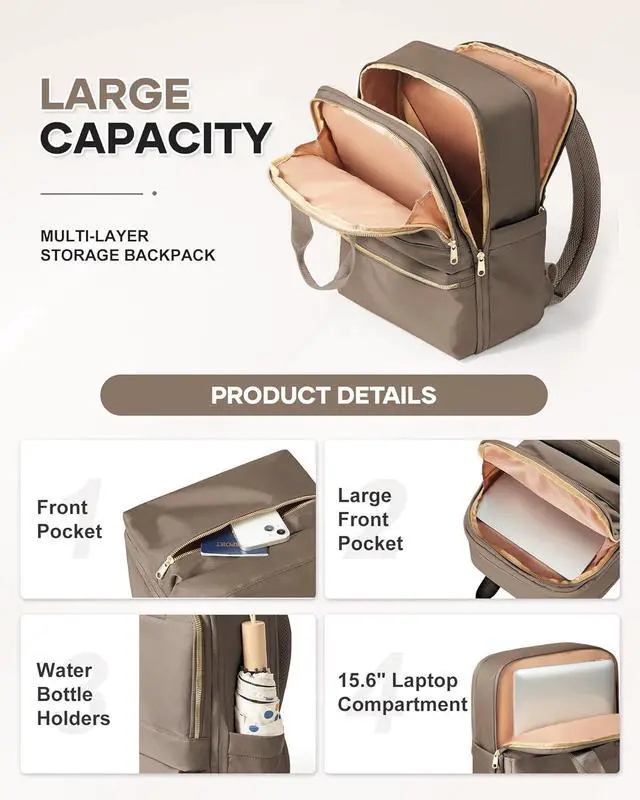 Alt view image 6 of 7 - wepadre Small Travel Backpack Carry on Flight Approved Personal Item Travel Bag Carry on Backpack for Women Work Laptop Backpack for Traveling Personal Bags for Airplanes Mochila De Viaje