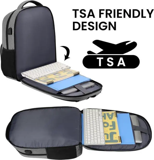 Alt view image 5 of 7 - BIKROD Backpack for Men, TSA Travel Backpack, College Backpacks Water Resistant Back Pack with USB Charging Port, Business Anti Theft Durable Computer Bag Gifts Fits 15.6 Inch Laptop, Grey