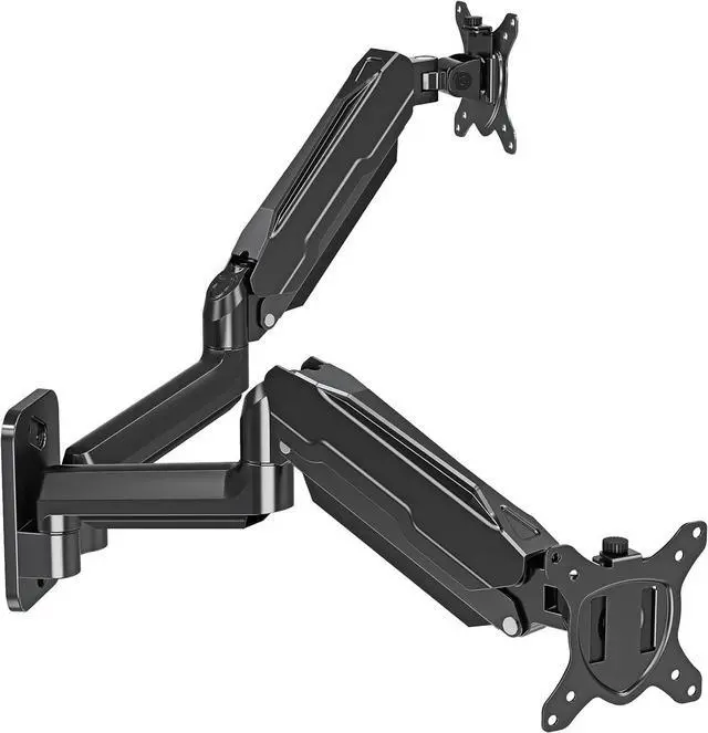 Main image of MOUNT PRO Dual Monitor Wall Mount for 13 to 32 Inch Computer Screens, Gas Spring Wall Monitor Arm for 2 Monitors, Each Holds Up to 19.8lbs, Full Motion Wall Monitor Mount with VESA 75x75/100x100
