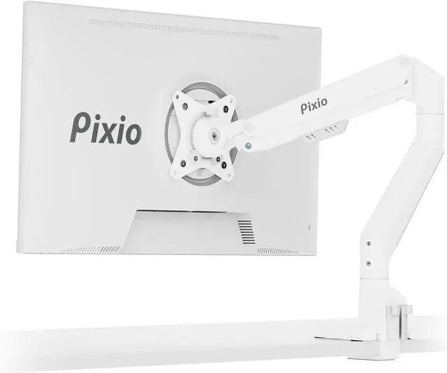 Main image of Pixio PS1S Wave White Single Monitor Arm Stand Desk Mount - Fits up to 32 inches Monitors and up to 19.8lbs. VESA Compatibility and Integrated Cable Management
